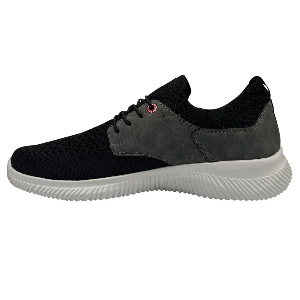 Rieker Men's Max Casual Sporty Shoes‎ Size 10.5 (EU 44) Black/Grey Knit Slip-on